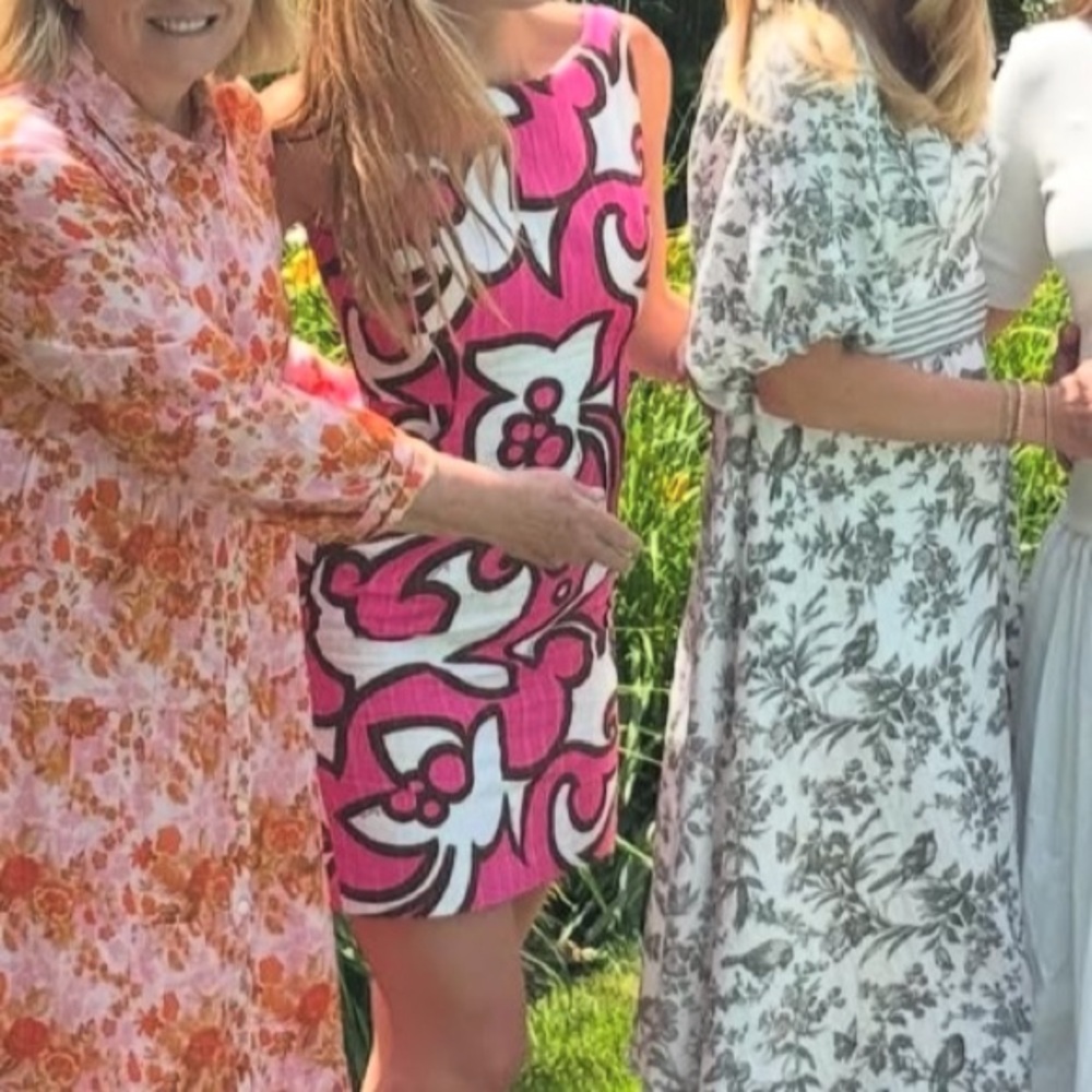 Milly Pink and White Patterned Dress